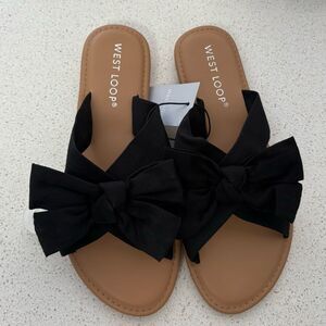 West Loop Black Bow Sandals